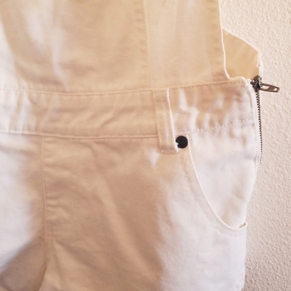 One Teaspoon White Denim Short Overalls - Picture 5 of 6